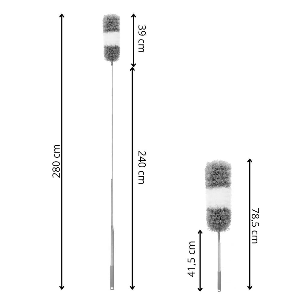 Pamatuf pentru praf cu coada telescopica pentru zone greu accesibile, 2 piese, 78-280 cm