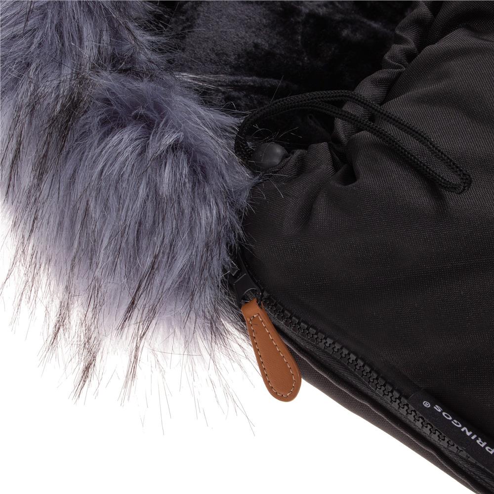 Sac iarna de bebelusi pentru carucior, marime universala, cu gluga, 90x45cm, negru