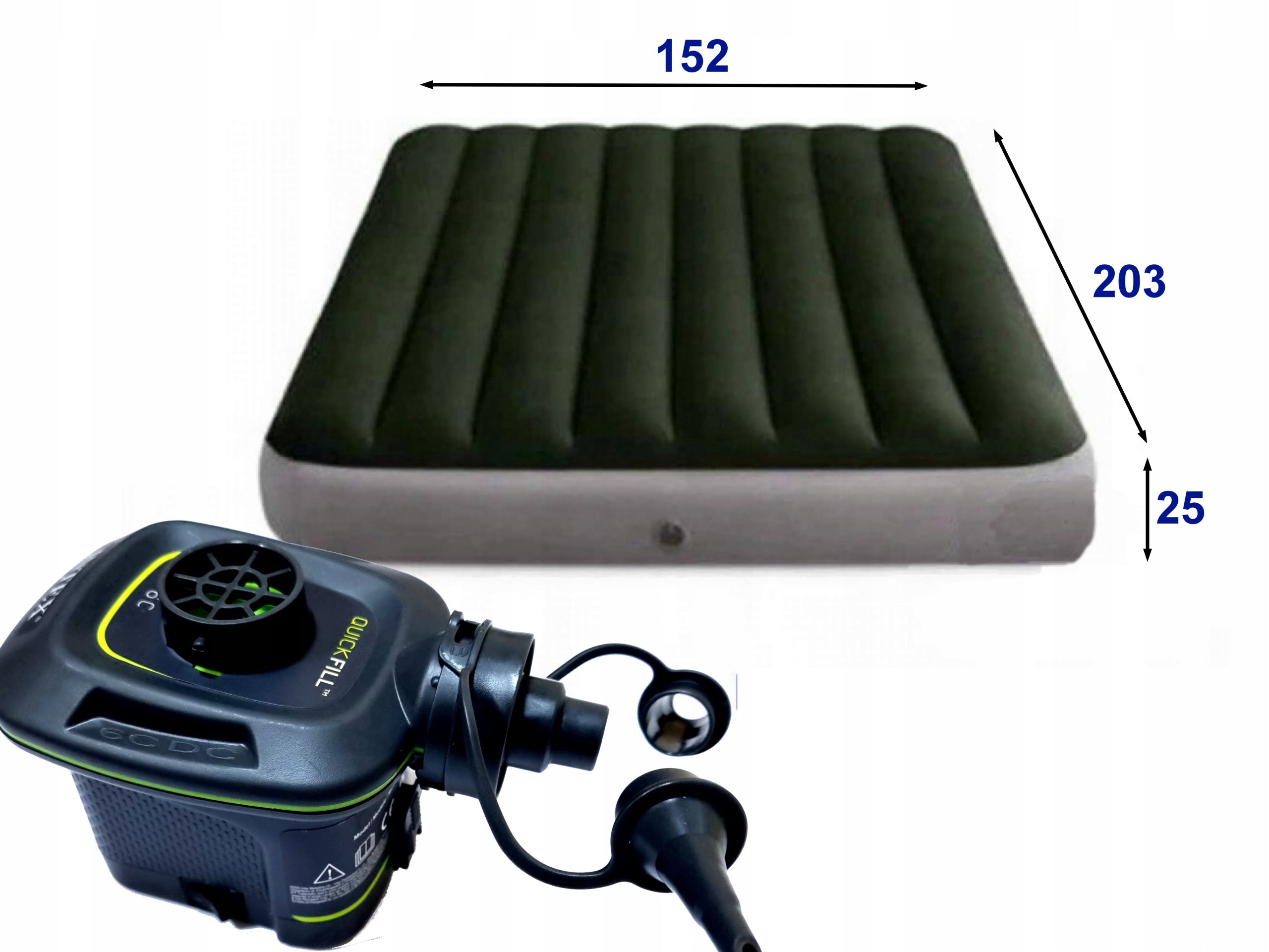 Saltea Intex Prestige Airbed Queen Dura-Beam pompa inclusa, 152x203x25cm