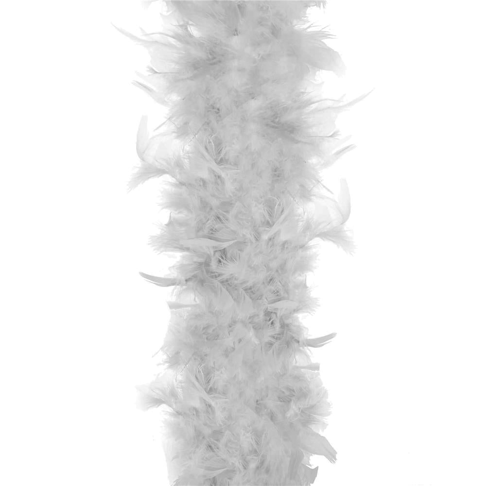 Ghirlanda pentru decor sau bradul de Craciun, model puf si pene, gri, 180cm