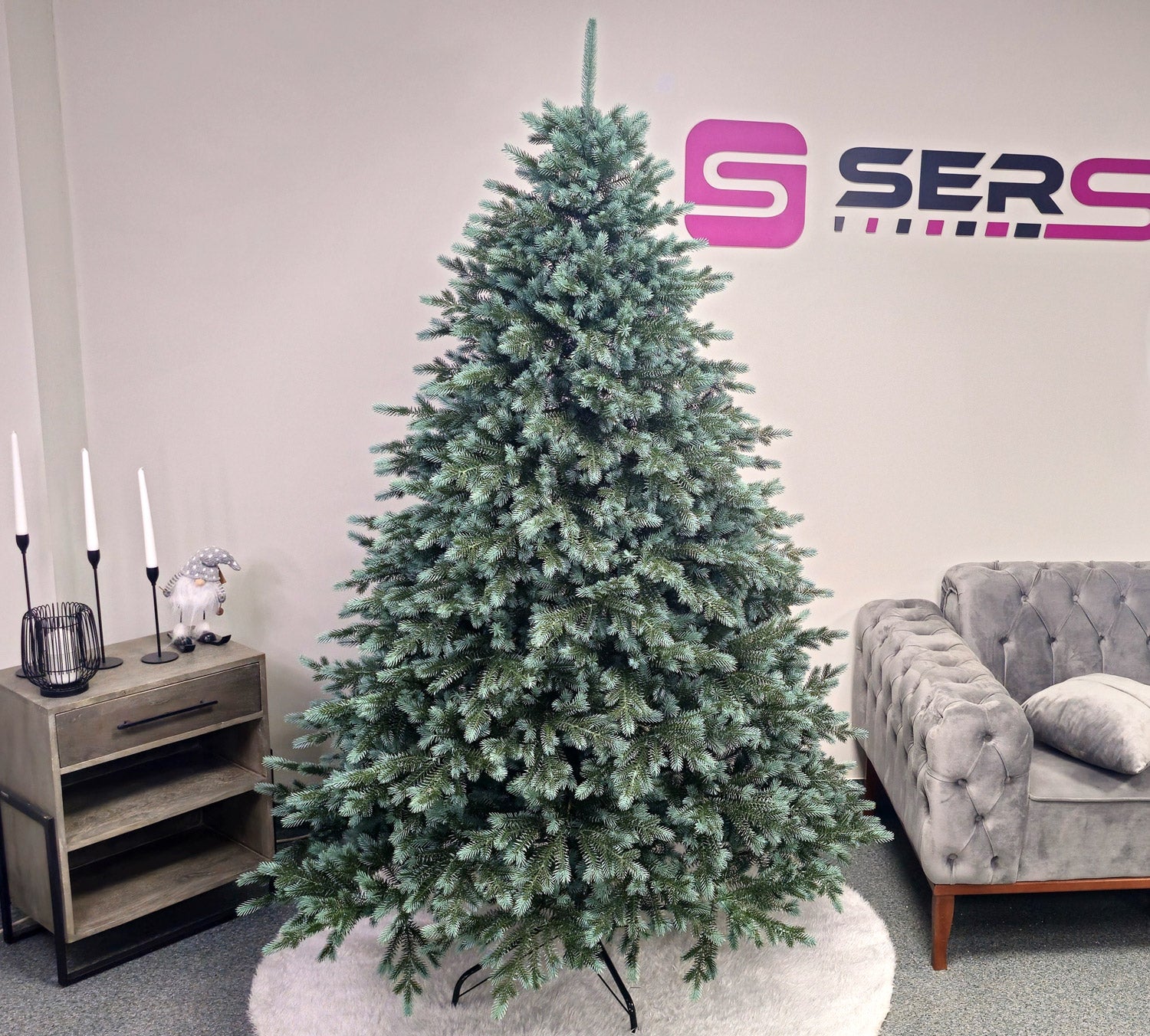 Brad artificial Christmas Deluxe by Sersimo, Alaska Select verde argintiu, integral 3D, 230 cm