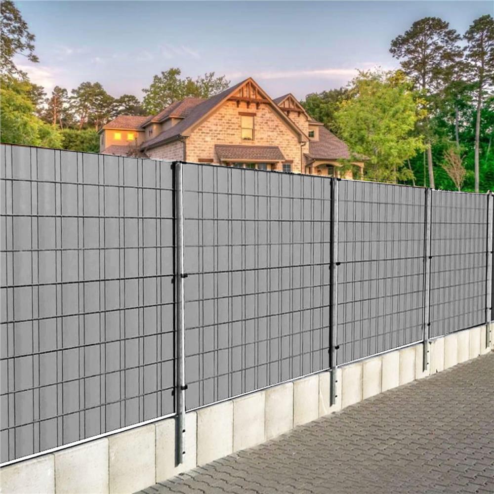 Panou de gard pentru intimitate in gradina, PVC, 35 x 0.19 m, gri