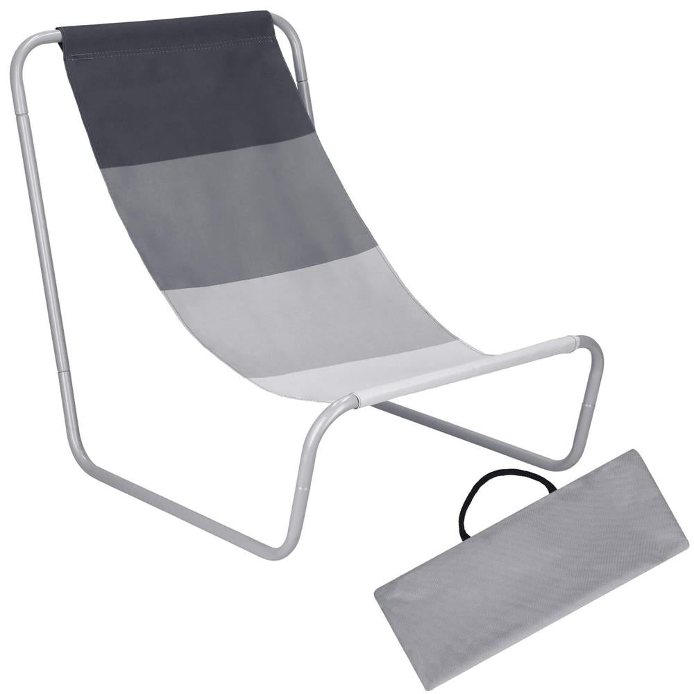 Scaun de plaja Sersimo GC055, pliabil, 90kg, 52x88cm, gri