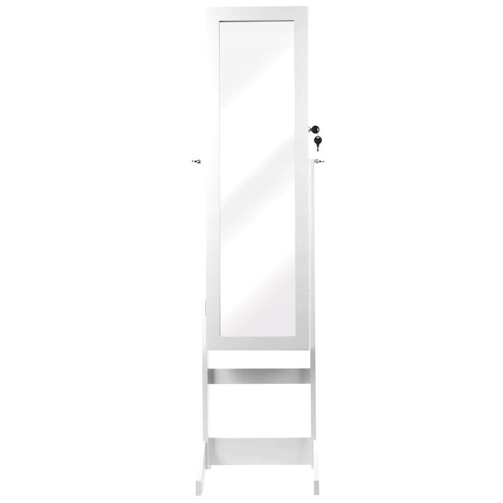 Dulap de toaleta cu oglinda si spatiu de depozitare bijuterii, 35x139cm, alb