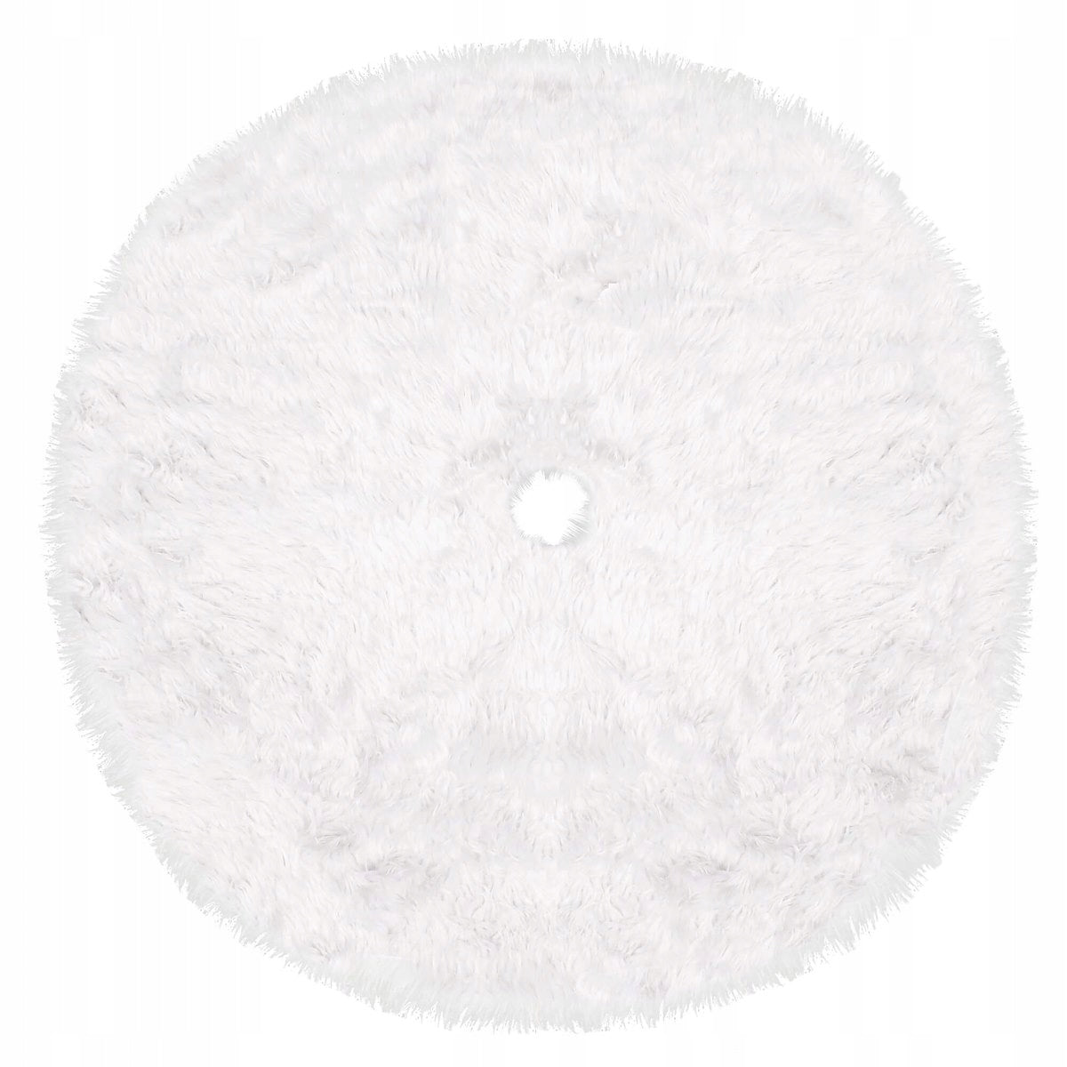 Covoras de pus sub bradul de Craciun, diametru 142 cm, imitatie blana alba