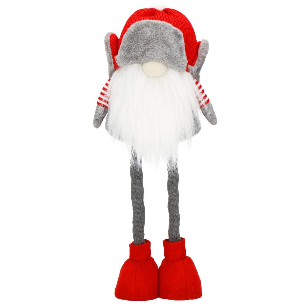 Figurina Craciun, Spiridus, picioare telescopice, inaltime extensibila 32-50cm