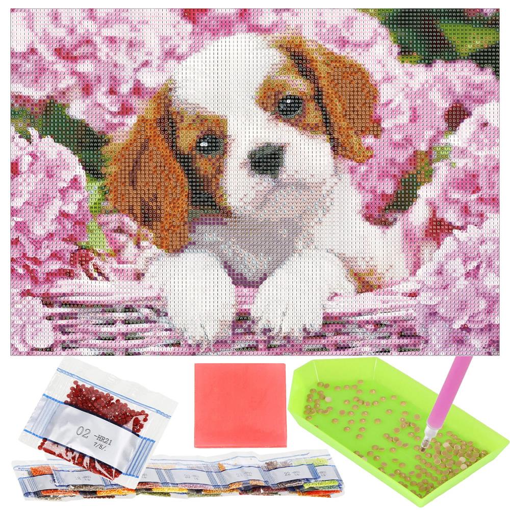 Set de broderie cu diamante 5D, 30x40cm, model Catel