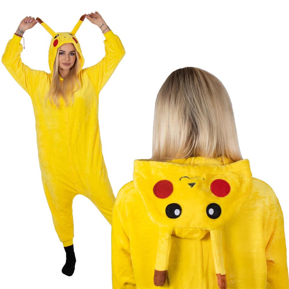 Pijama tip salopeta pentru adulti, model Pikachu, marime S
