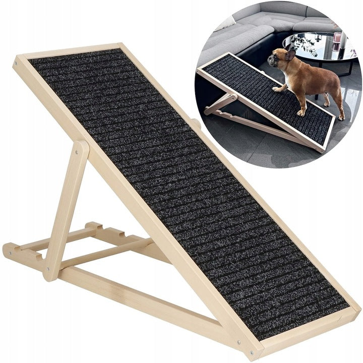 Rampa pentru caini si pisci cu 3 nivele de reglare 42-59cm, antiderapanta, lungime 103cm