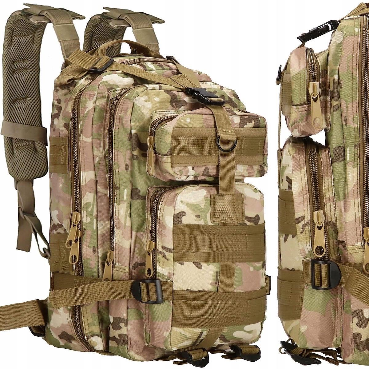 Rucsac militar pentru drumetie, impermeabil, ultra usor, 4 compartimente, culoare camuflaj