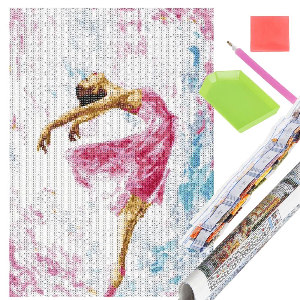Set de broderie cu diamante 5D, 30x40cm, model Balerina