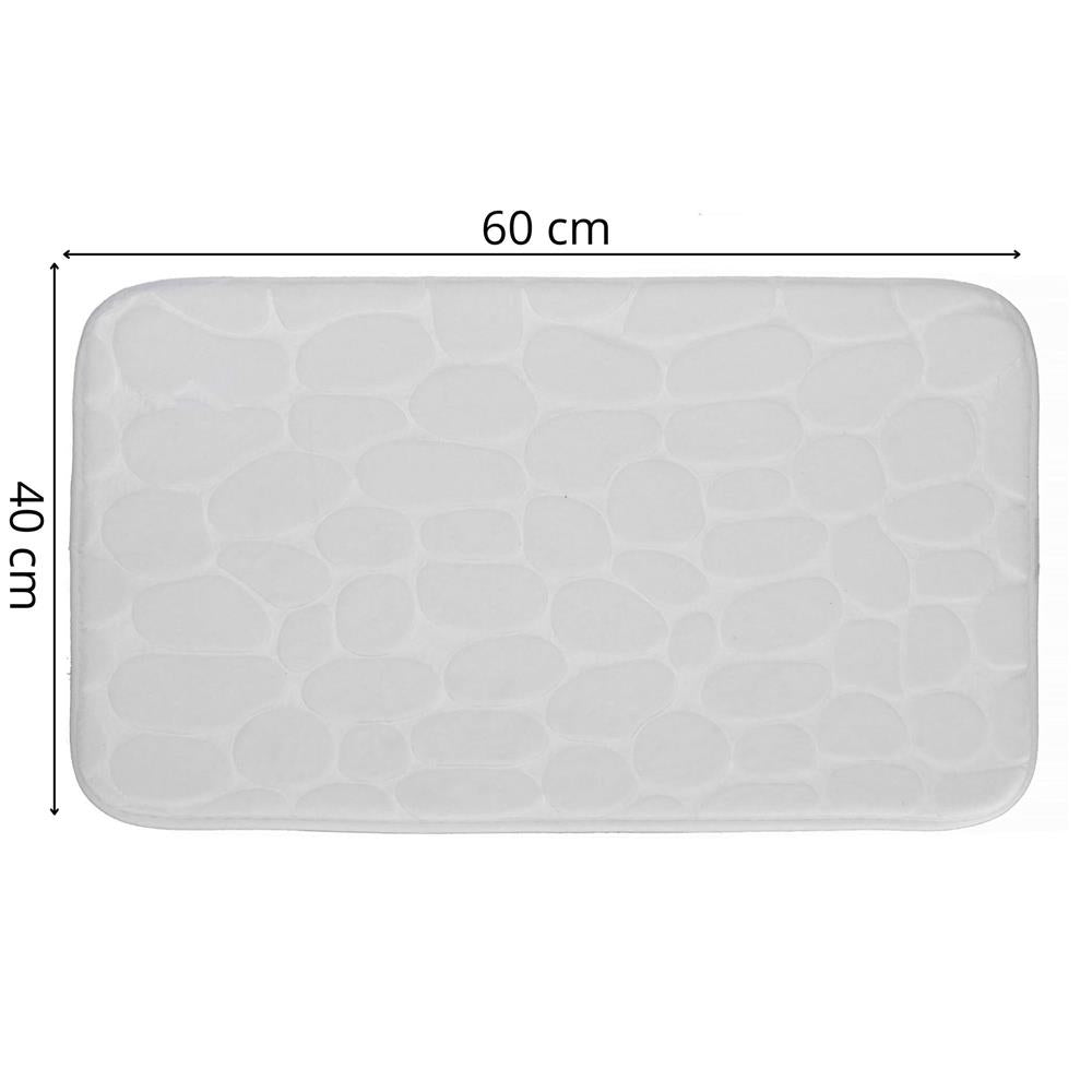 Covoras de baie antiderapant cu uscare rapida, 60x40 cm, gri