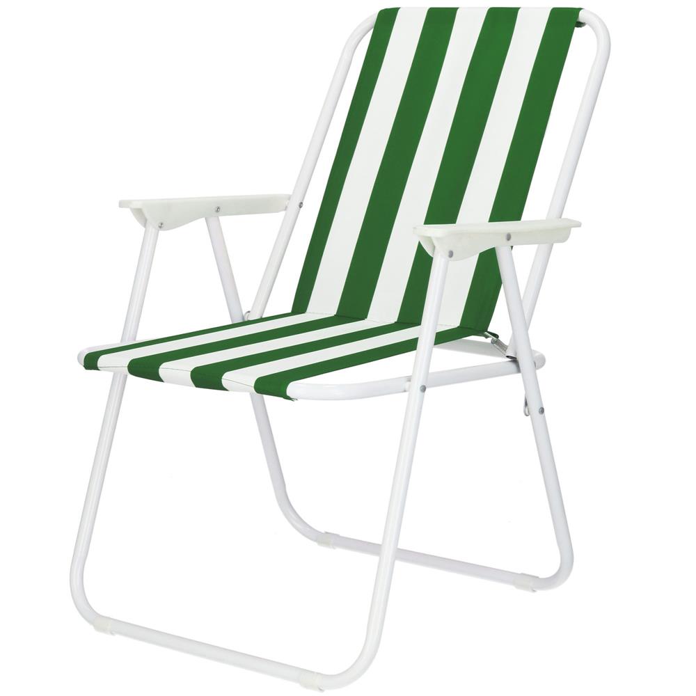 Scaun de plaja Sersimo GC051, pliabil, 100kg, 52x74cm, alb verde