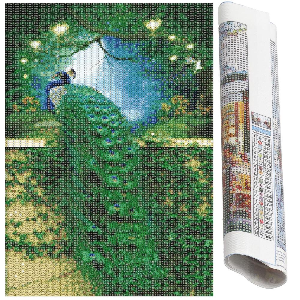 Set de broderie cu diamante 5D, 30x40cm, model Paun - 19
