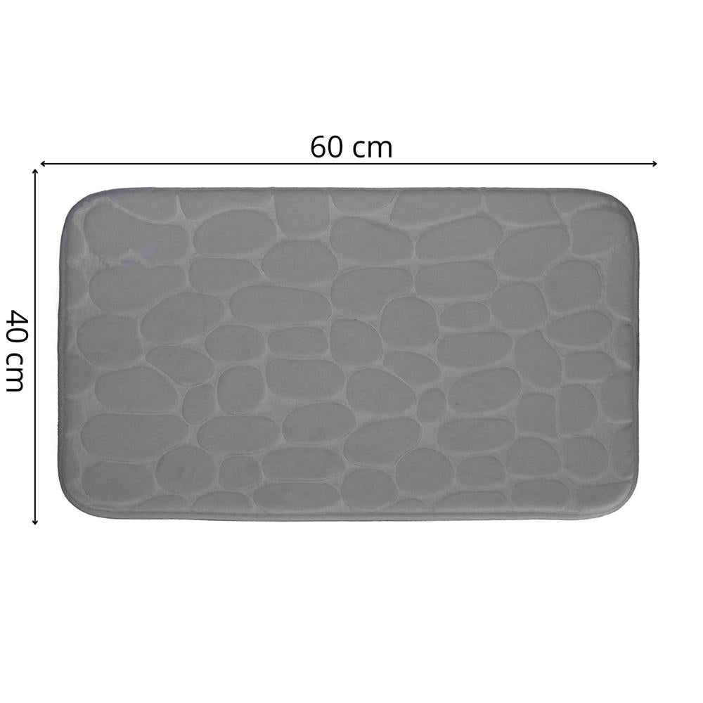 Covoras de baie antiderapant cu uscare rapida, 60x40 cm, gri inchis