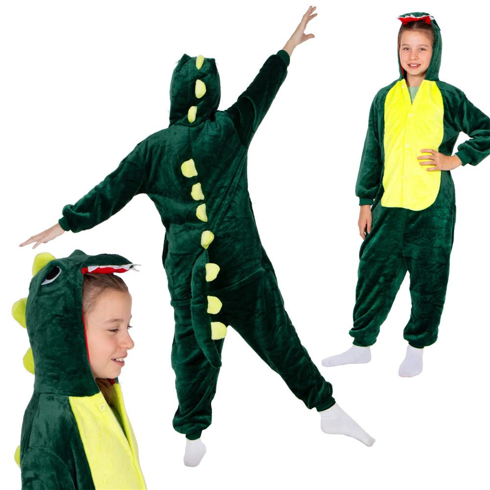 Pijama tip salopeta pentru copii, model Dragon, marime 130-140cm