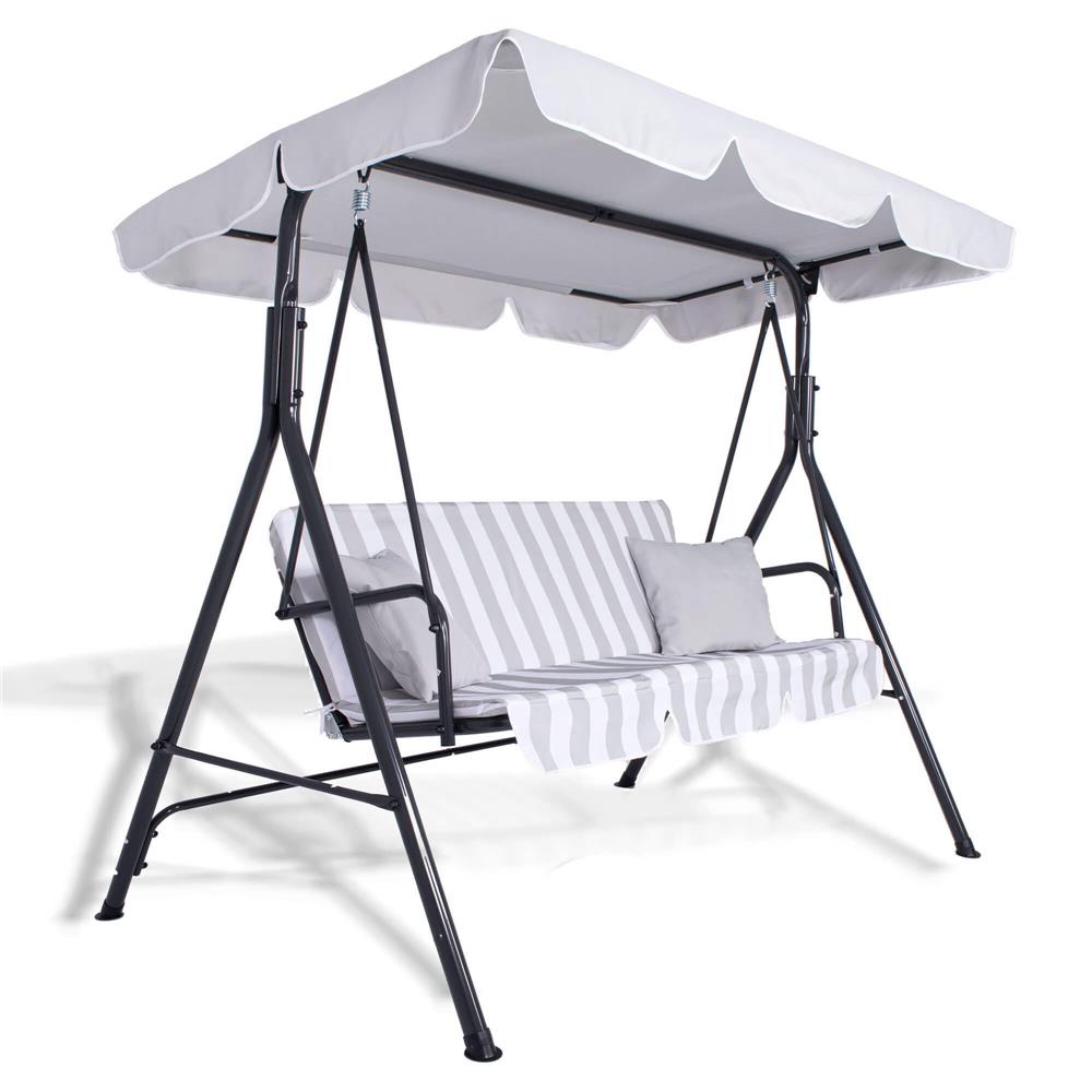 Leagan balansoar gradina Sersimo Siena, 3 locuri, 220kg, gri
