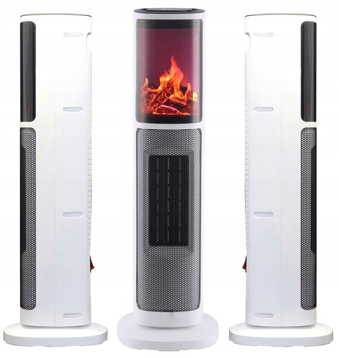 Semineu electric, 2000W, 2 trepte, cu termostat si telecomanda, dispay LED