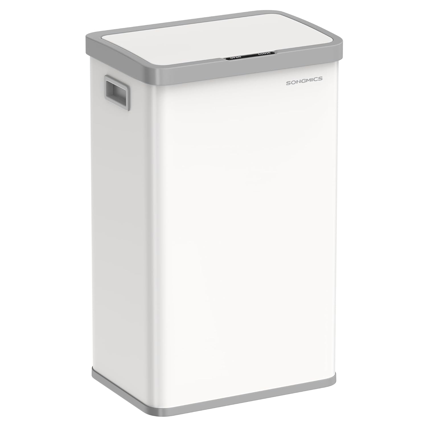 SONGMICS Cos de gunoi din inox, cu senzor si soft-close, 68 litri, 41x30x67 cm, alb