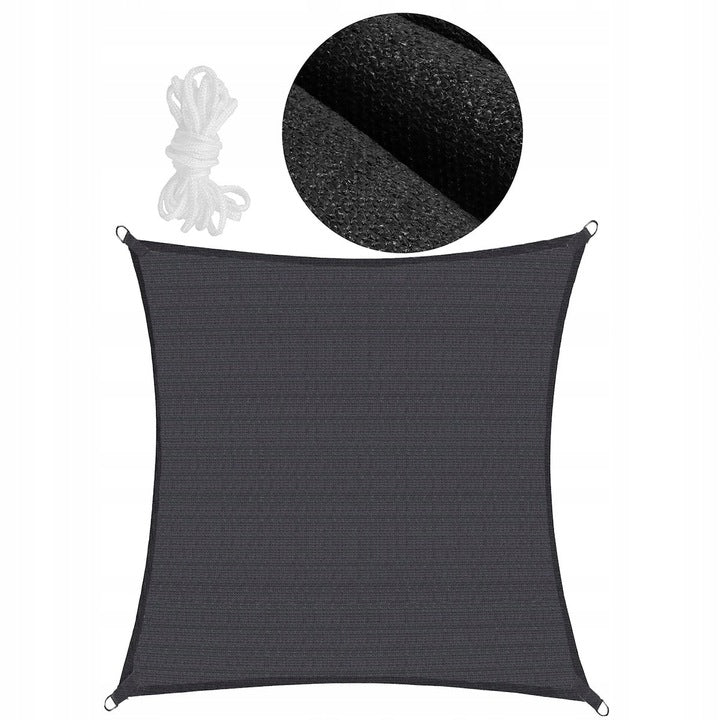 Copertina prelata de soare Sersimo SN159, patrata, impermeabila cu protectie UV, 5x5m, gri inchis
