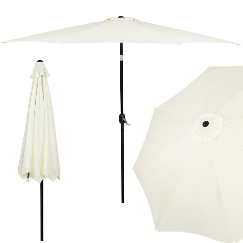 Umbrela terasa gradina, cu manivela si inclinare, GU17, diametru 300cm, Crem