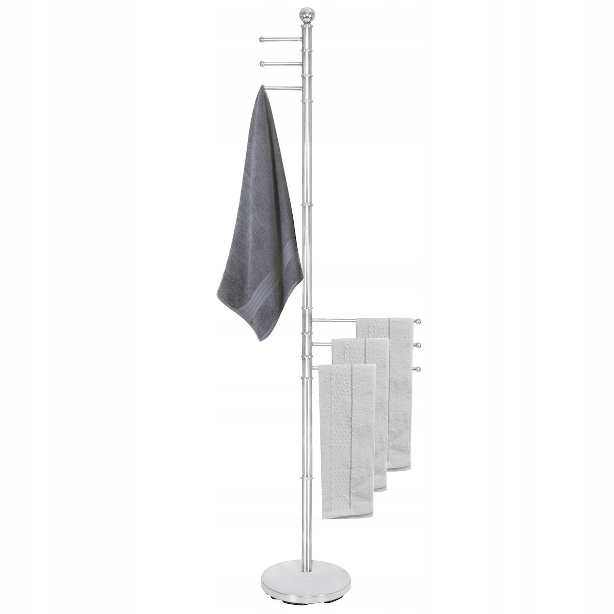 Suport cuier Sersimo pentru prosoape sau haine cu 6 brate, inaltime 176cm, cromat
