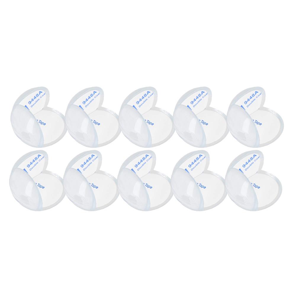 Set 10 protectii colturi pentru siguranta copii, drepte, 40x20mm, silicon, transparent