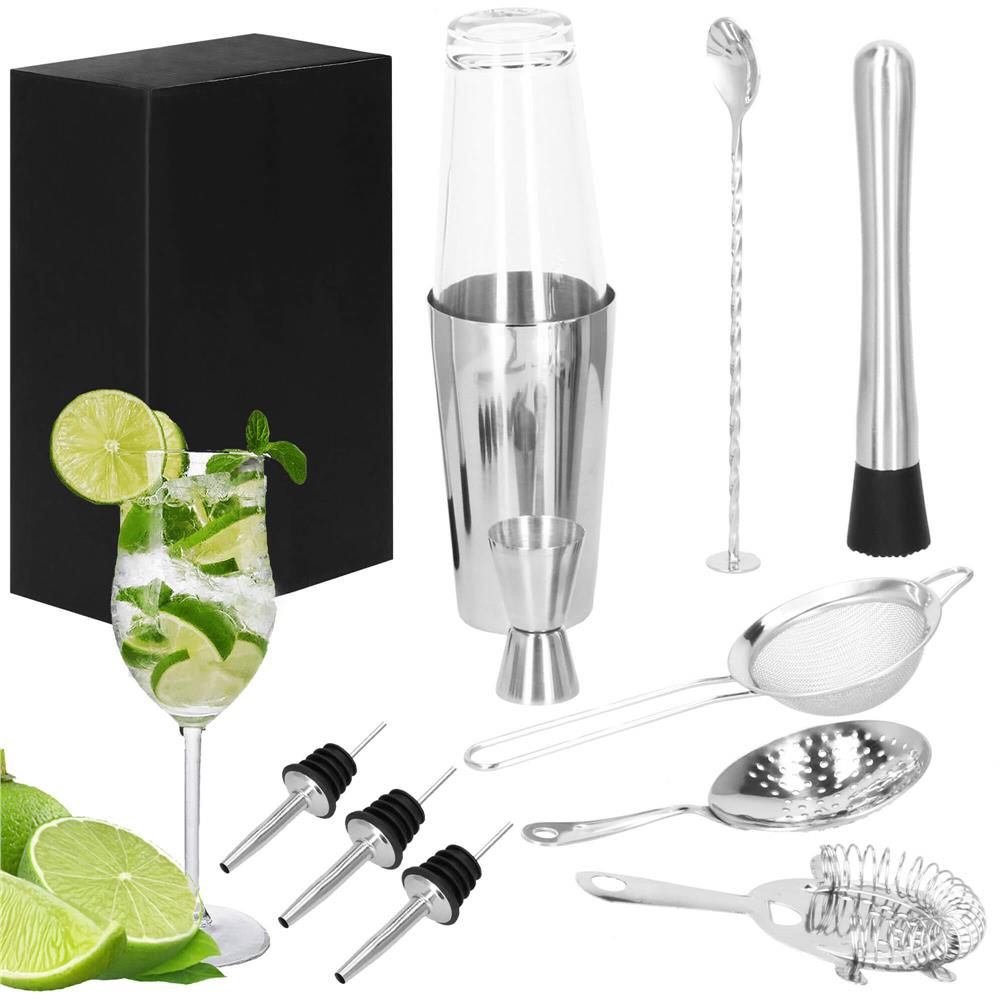 Set Cocktail Shaker Kit pentru barmani 700ml, KI19, 14 piese