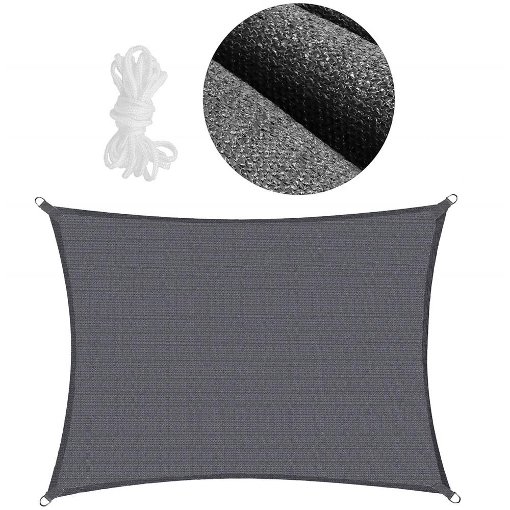 Copertina prelata de soare Sersimo SN163, dreptunghiulara, impermeabila cu protectie UV, 5x3m, gri inchis