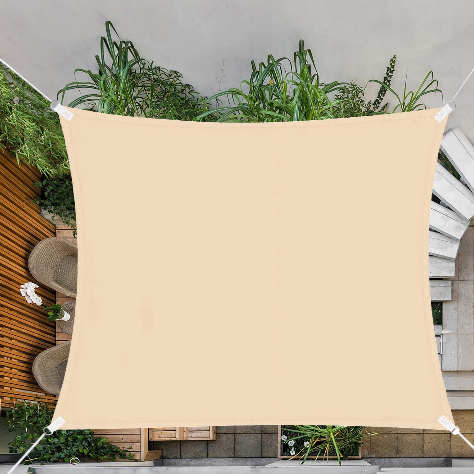 Copertina prelata de soare Sersimo SN130, patrata, impermeabila cu protectie UV, 3x3m, bej