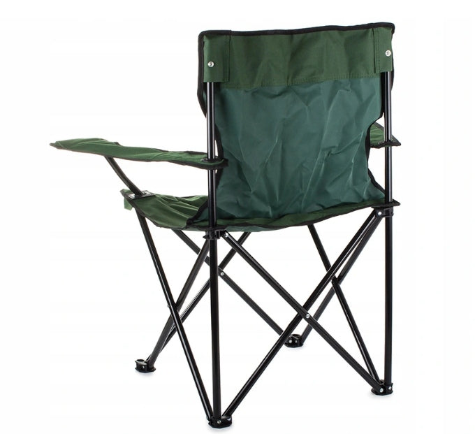Scaun pliabil camping sau pescuit Sersimo, suport pahar, verde
