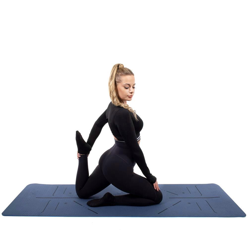 Saltea pentru antrenament, yoga, fitness, aerobic, pilates, exercitii la sol, 183x61cm, albastru