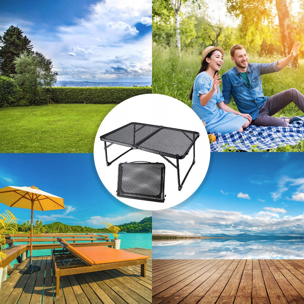 Masa pliabila metalica pentru gradina, plaja sau picnic, 60x40x25cm