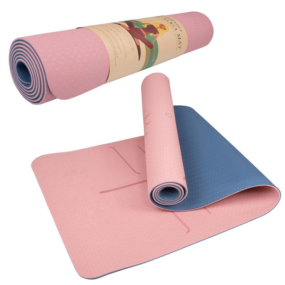 Saltea pentru antrenament, yoga, fitness, aerobic, pilates, exercitii la sol, 183x61cm, roz