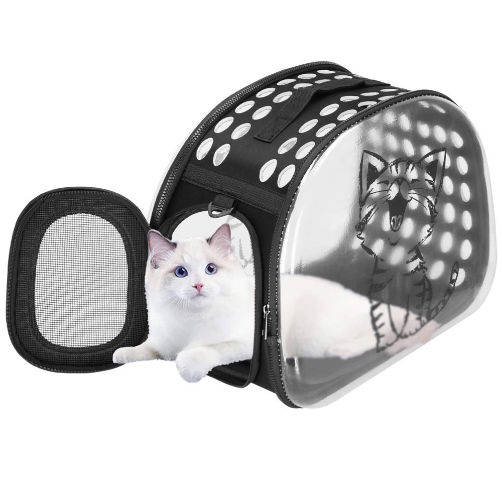 Geanta pentru transport animale de companie pisica sau catel, M, 42x26x32 cm, transparent - 3