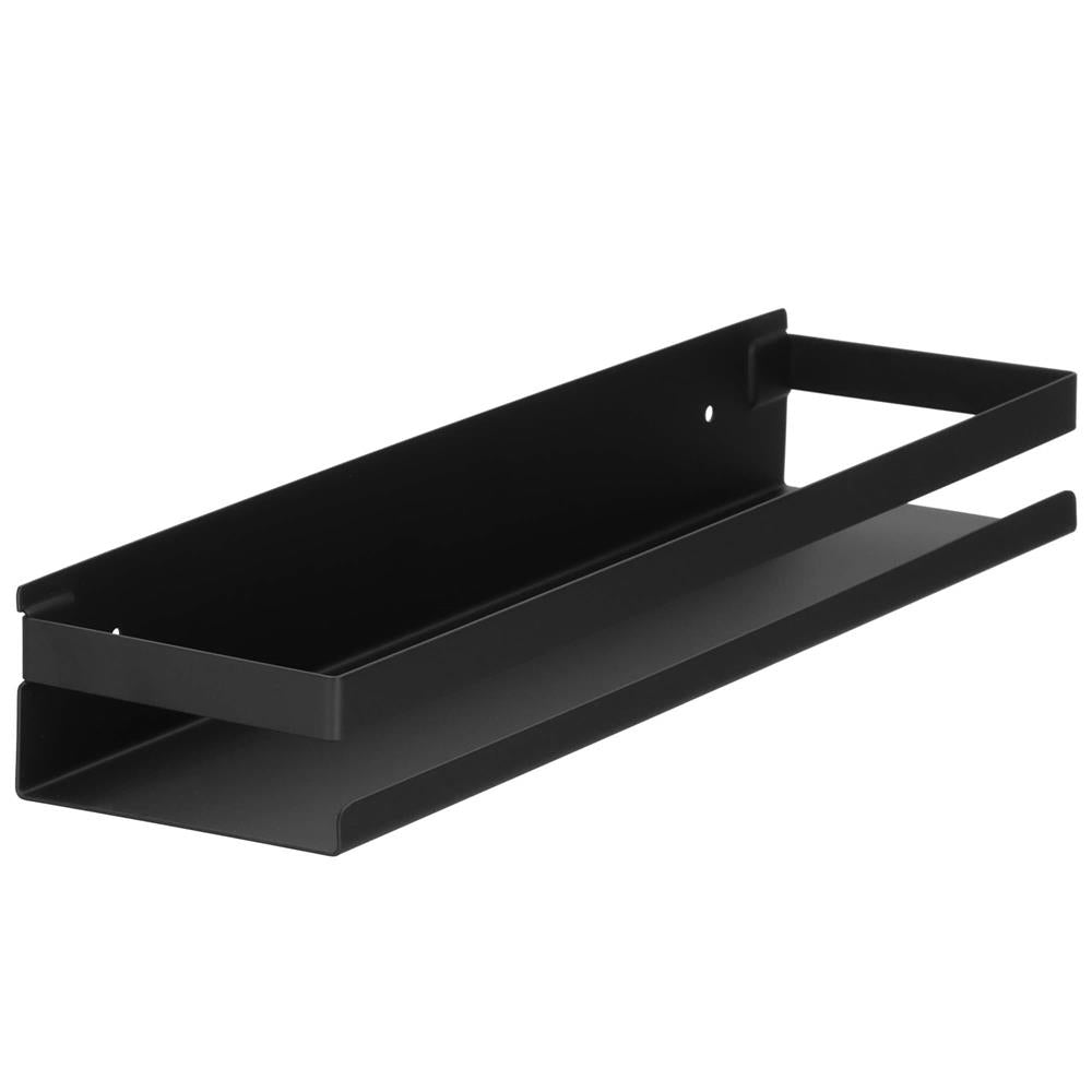 Raft de baie cu 2 sisteme instalare pe perete, aluminiu, 40x10x6cm, negru
