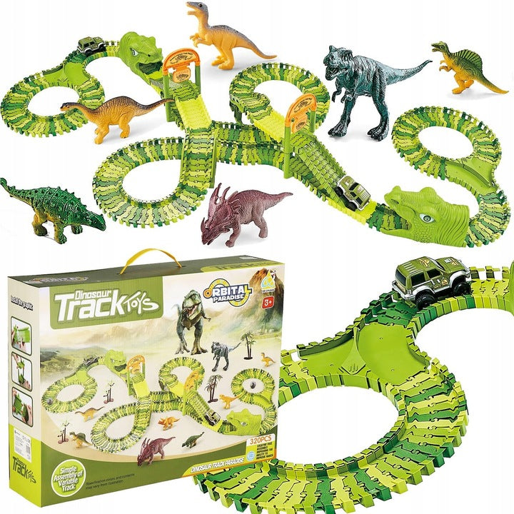 Circuit masinute Dinosaur Park, cu 320 de piese, pista configurabila