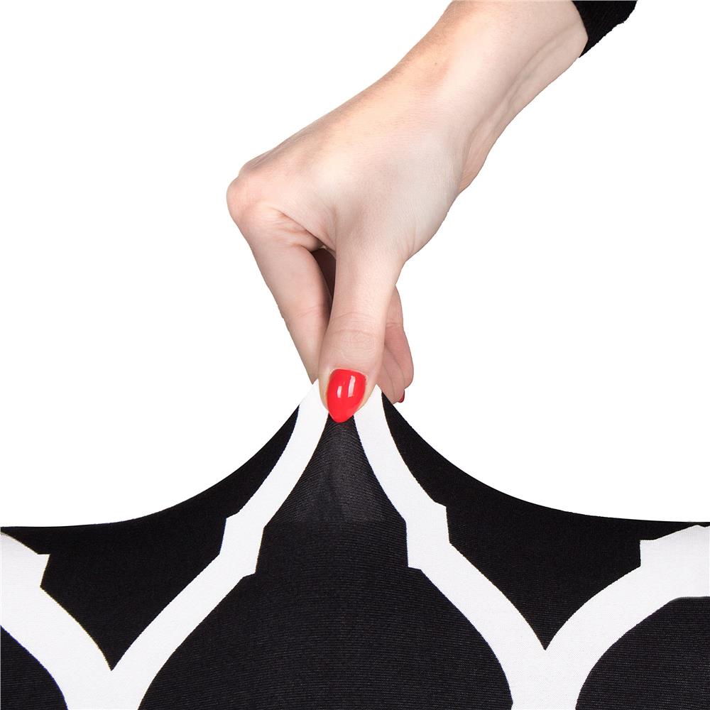 Husa universala pentru scaun, marime universala, poliester si spandex, 45 x 60 cm, negru alb