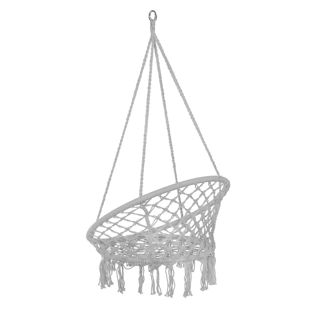 Scaun rotund Sersimo tip leagan suspendat cu perna Super Confort Plus, casa sau gradina, gri
