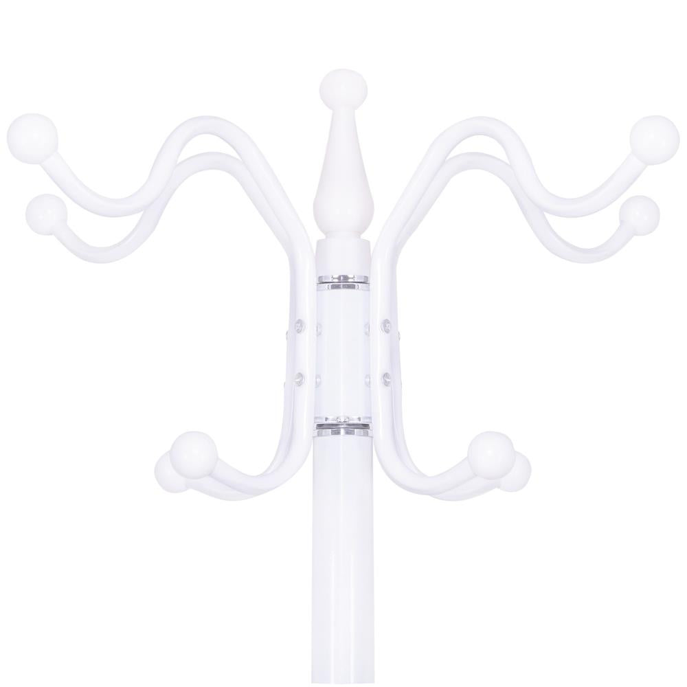 Cuier tip pom din metal Sersimo, 12 agatatoare, 174cm, alb