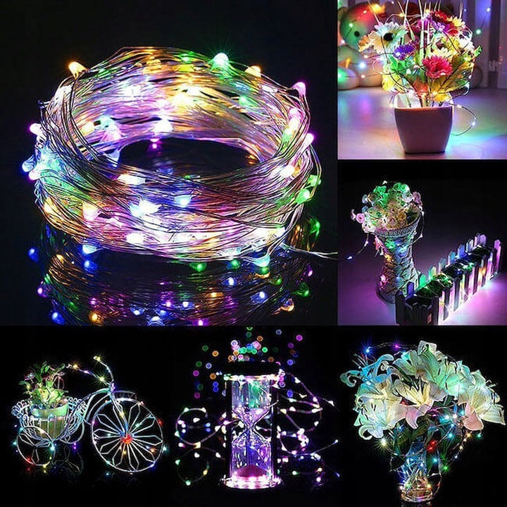 Ghirlanda luminoasa cu incarcare solara, 200 LED-uri, 22 metri, 8 functii, multicolor - 2