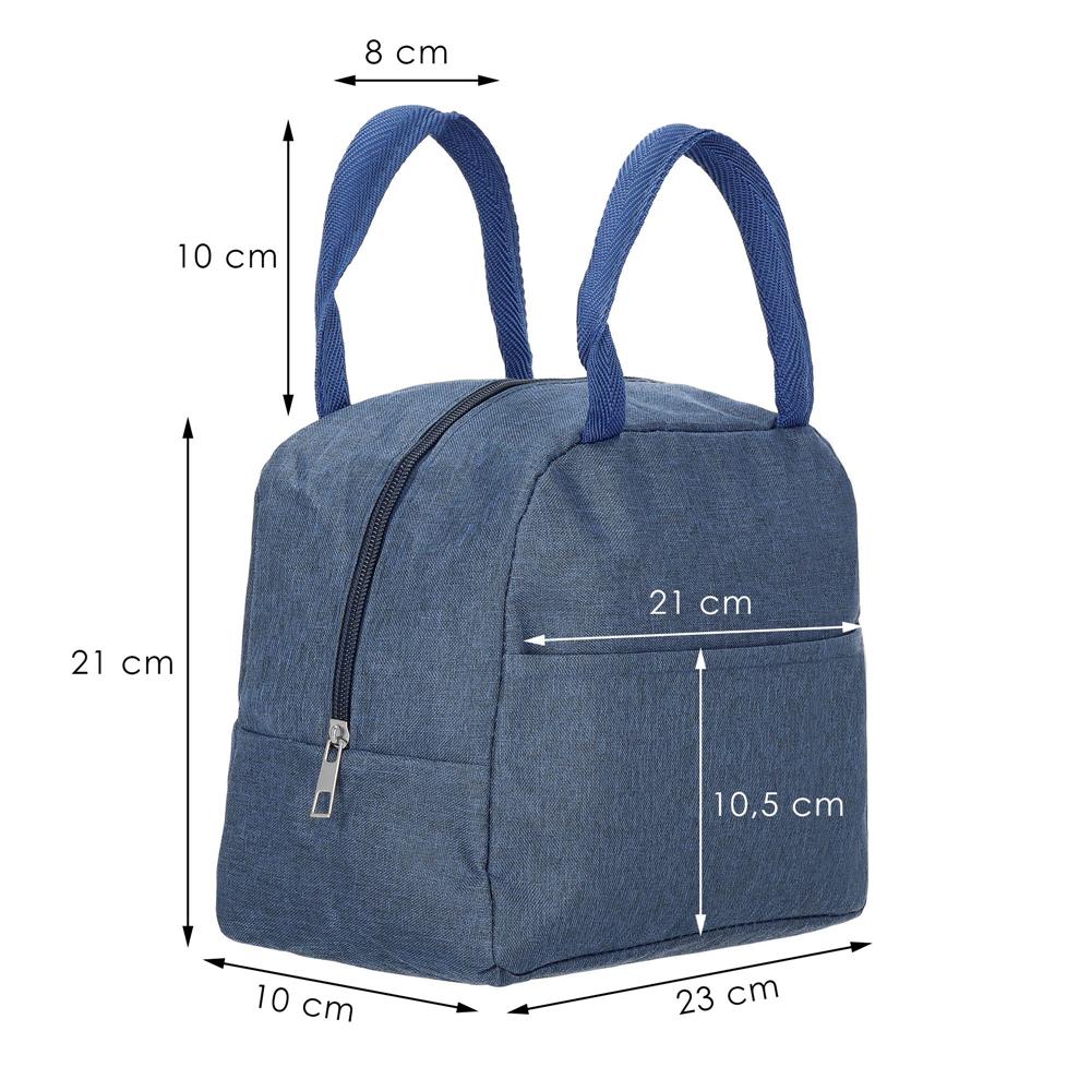 Geanta frigorifica cu izolatie termica pentru mancare, 21x10x23cm, albastru - 2