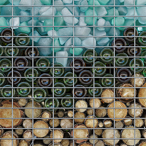 SONGMICS Cos de gabioane pentru pietre, otel galvanizat, 100x50x30cm, argintiu