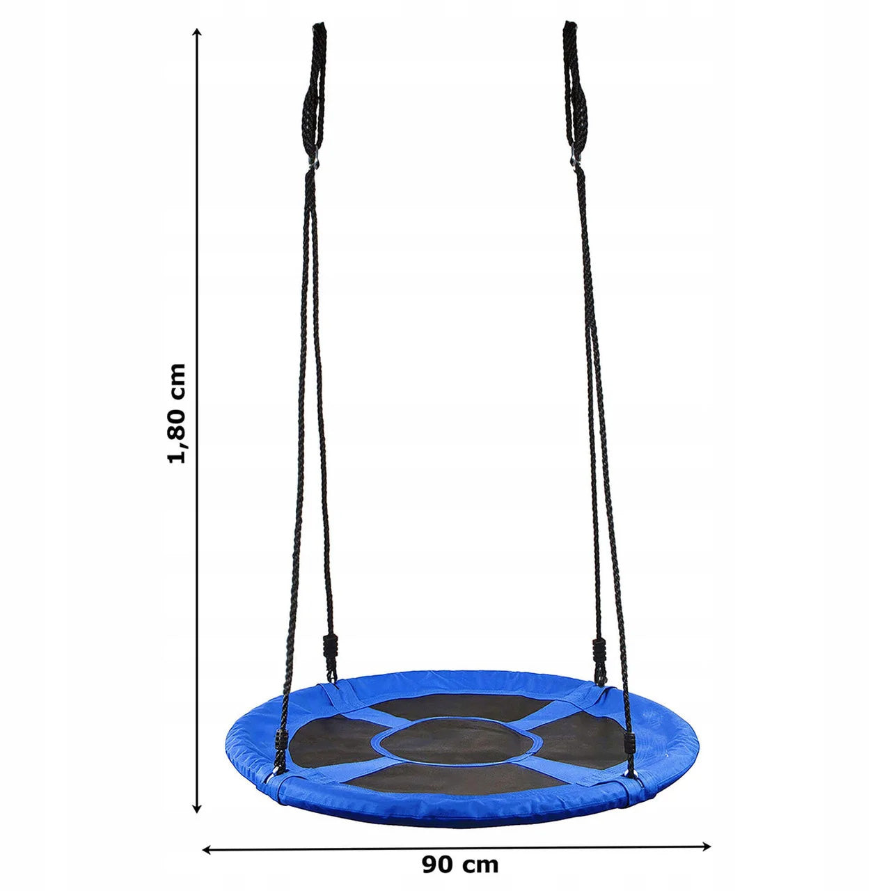 Leagan tip cuib Sersimo NS8, diametru 90cm, inaltime reglabila, pentru exterior, sarcina 150 kg, Albastru Negru