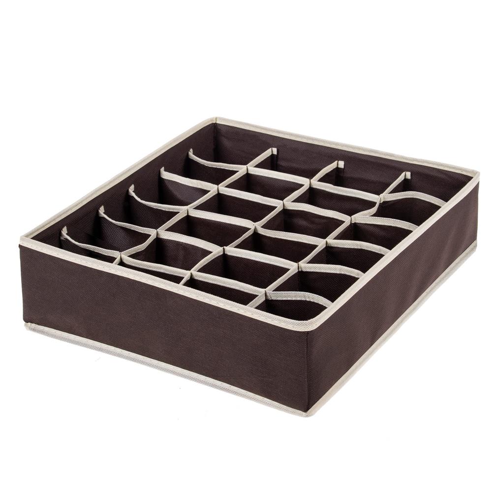 Set 4 organizatoare Sersimo sertar pentru sosete/lenjerie, maro