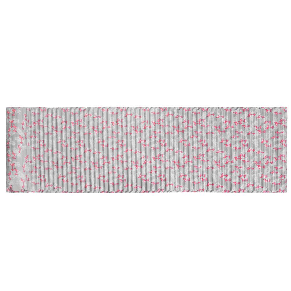 Saltea pentru plaja pliabila, din spuma, ultra-usoara, cu perna si maner de transport, 60x180cm, gri flamingo roz