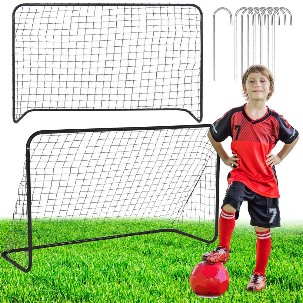 Set 2 porti de fotbal metalice, 122x183cm, profil 25mm, cu elemente de fixare - 3