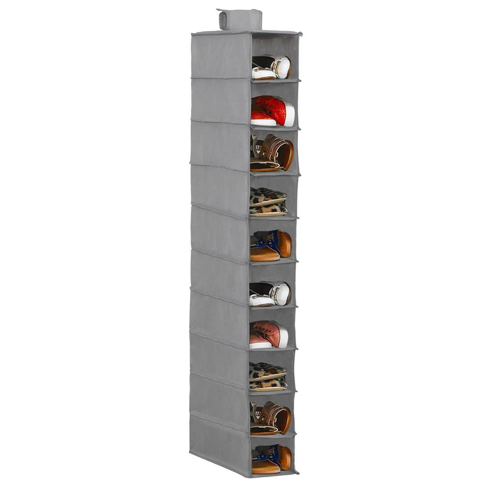 Organizator dulap Sersimo, 10 compartimente, textil, 120cm, gri