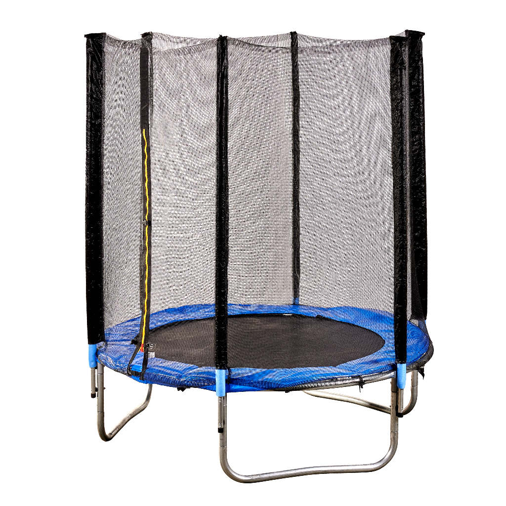 Trambulina cu plasa de protectie exterioara, 183 cm, 150 kg, albastru