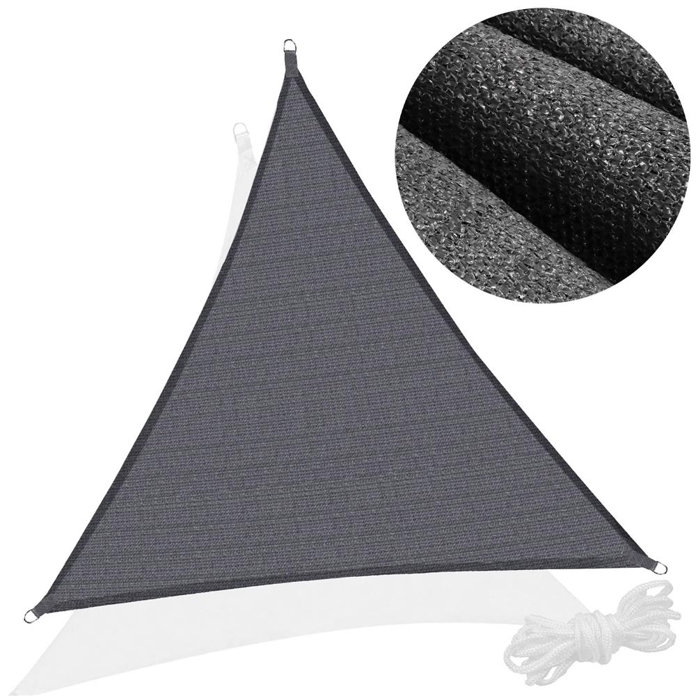 Copertina prelata de soare, triunghiulara, impermeabila cu protectie UV, 5x5x5m, gri - 3